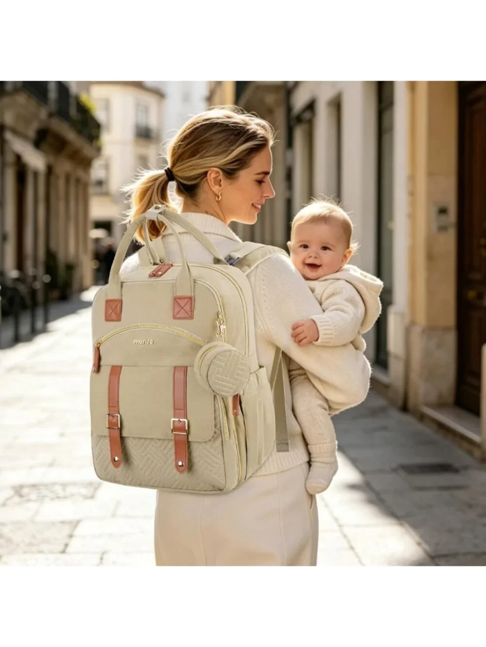 Stylish Diaper Bag Backpack - Large Capacity, Water-Resistant, Insulated